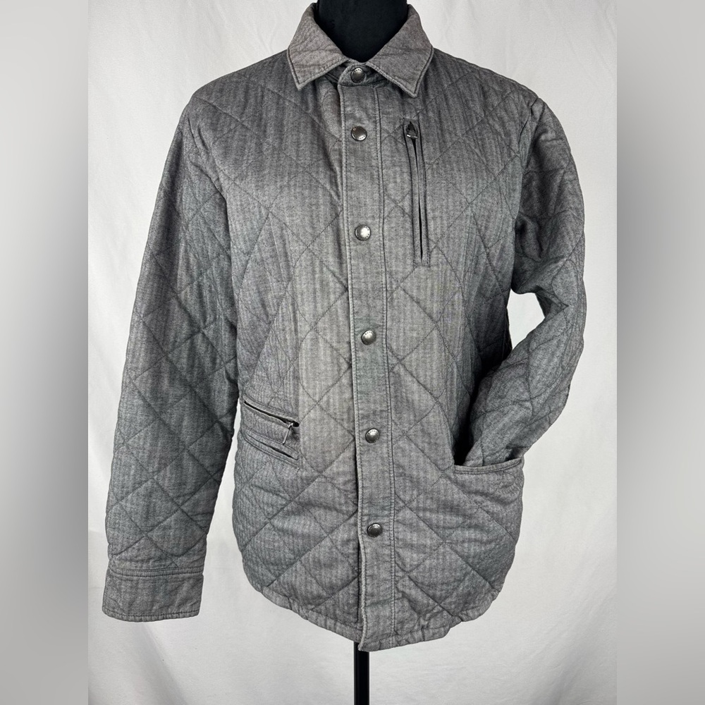 Banana Republic Quilted Lightweight Shirt Jacket in Gray